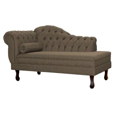 Imagem de Recamier Divã Namoradeira Larissa Lado Direito belo tok - Linho, Marro