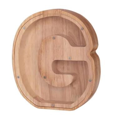 Imagem de Caixa de madeira para guardar moedas, caixa de dinheiro, cofrinho para crianças, decoração de casa - G