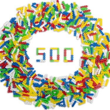 Imagem de Brinquedo do Montar Play Pinos Coloridos com 500pçs Encaixes Firmes Blocos de Montar Mágicos