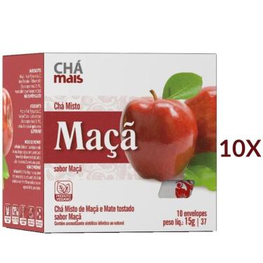 Imagem de Chá misto Maçã e Mate Tostado Vegano Cx. com 10 Sachês Vegano, Kit 10
