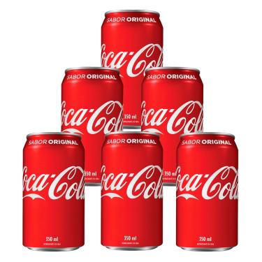 Imagem de Refrigerante Coca-Cola Lata 350ml 6 Unidades
