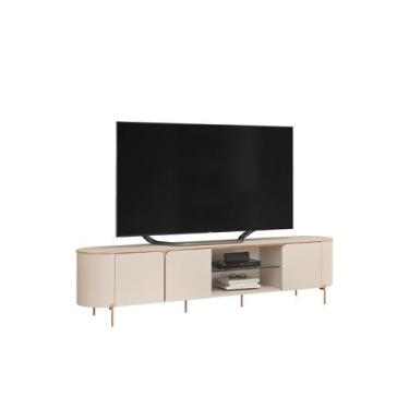 Imagem de Rack Bancada MDF Sala Estar TV Até 75 Polegadas 3 Portas C/ Amortecime