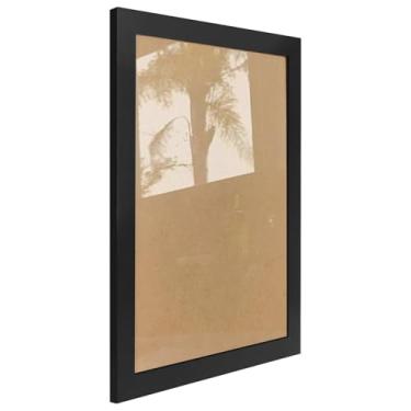 Imagem de Moldura Lisa Para Quadros Revestida com Fundo MDF e Vidro - 2x1 Cor:PRETO;Tamanho:20X25 CM