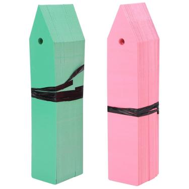 Imagem de 8 polegadas etiquetas de plantas,100 peças 4 x 0, etiquetas de plantas de plástico para etiquetas de plantas de jardim etiqueta de jardim reutilizável para vasos de plantas berçário (pink, green)