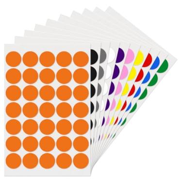 Imagem de YIKIADA Adesivos de ponto de 10 cores, etiquetas redondas de 2,5 cm, decalques de codificação de cores, etiquetas coloridas para escritório, sala de aula, casa, quintal, venda 350 peças