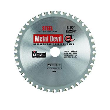 Imagem de MK Morse Lâmina de serra circular CSM6504020CLSC Metal Devil CL, para serra sem fio, 16 cm de diâmetro, 40 TPI, eixo de 20 mm, para corte de aço