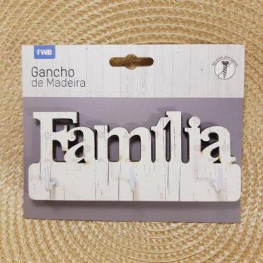 Imagem de Porta Chaves MDF Família Autocolante - Paz Interior Store