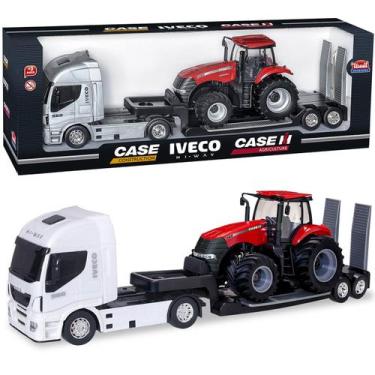 Imagem de Brinquedo Colecionável Miniatura Trator Case Caminhão Iveco - Genérico