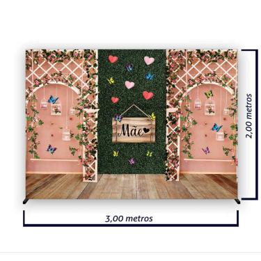 Imagem de Painel de Festa Retangular Dia das Mães 3,00x2,00 metros - Fera Print