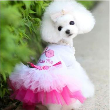 Imagem de Roupa De Cachorro Vestido + Laço Cães De Pequeno Porte - PET, 5-GGG/ R