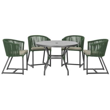 Imagem de Mesa com 4 Cadeiras de Jantar Roma 100cm e Noronha em Aluminío