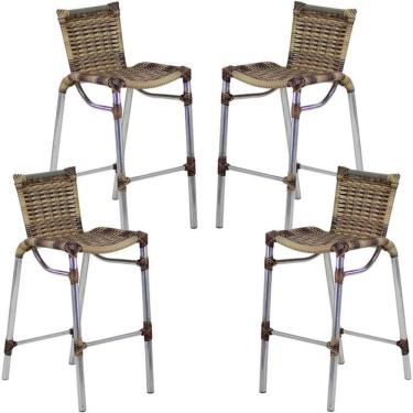 Imagem de 4 Banqueta Alumínio Fortaleza Alta Para Balcão, Cozinha Capuccino