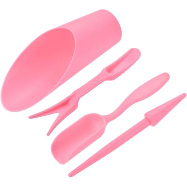 Imagem de AKOAK Conjunto De 4 Peças Mini Colher Solo Jardim, Ferramenta Plantio/Transplante Plástico, Pá Para Cuidados Com Plantas Interior, Copo, Balde E Transplante
