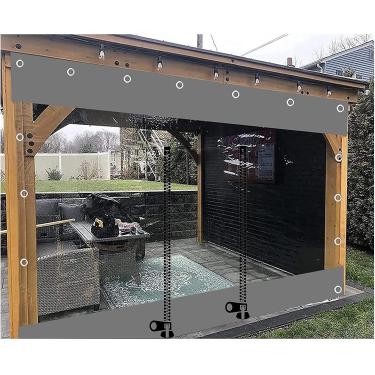 Imagem de Painéis laterais de lona transparente de alcatrão gazebo, com zíper, cortinas de lona à prova d'água de PVC ao ar livre, lona de lona para splicing lona para pátio de pátio pátio Canopies de