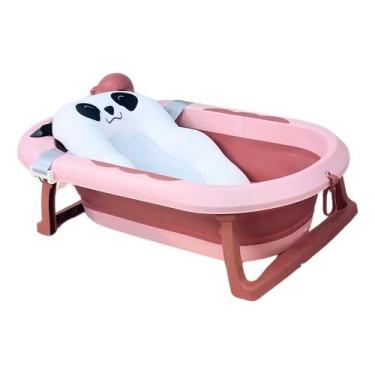Imagem de Banheira Portátil Dobrável Silicone Com Termômetro E Suporte - Tibaby,