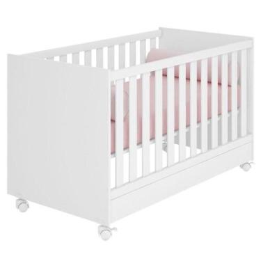 Imagem de Berço Mini-cama Doce Mel Com Rodízios Branco - QMOVI