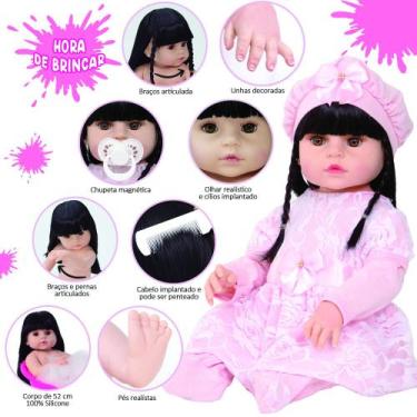 Imagem de Bebe Reborn Realista Princesa Baby Alive Morena Com Chupeta - Cegonha 