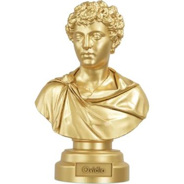Imagem de Estátua Busto Ovídio - Poeta Romano (Cor Ouro)
