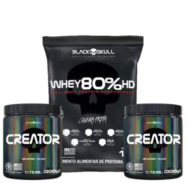 Imagem de WHEY 80% HD + 2x CREATOR 300G - BLACK SKULL, N/A, COOKIES, N/A