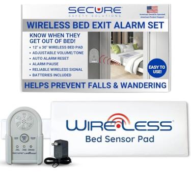 Imagem de Secure Safety Solutions Alarme De Cama Seguro Para Idosos, Pacientes Com Demência E Idosos - Almofada Sensor Sem Fio 12" X 30", Pager Monitor, Adaptador Energia, Sistema Alerta Cuidadores, Prevenção