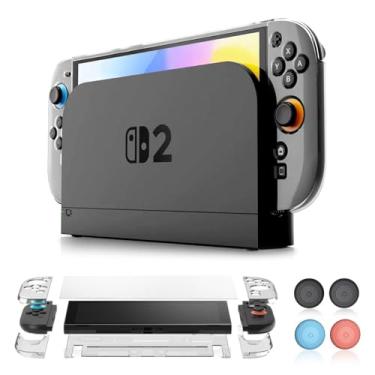 Imagem de SOONORY Compatible with Nintendo Switch 2 Screen Protector Case, Real Switch 2 Dockable Test Hard PC Case for Console and Joy-Con 2 Controller, Split-Design, Precise Cutout, Clear (Clear-Dockable(Hard
