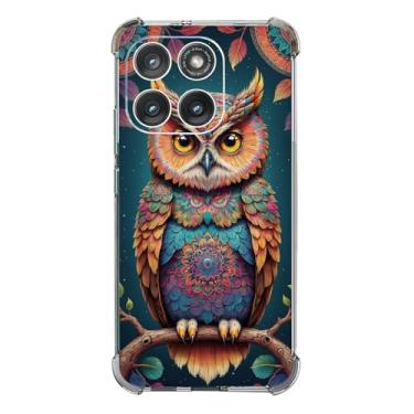 Imagem de Beaucov Capa para Motorola Edge 2025, capa colorida com proteção contra quedas de coruja mandala à prova de choque, capa protetora de corpo inteiro resistente a arranhões para Motorola Moto Edge 2025