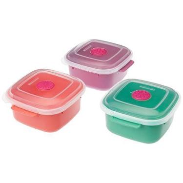 Imagem de Pote Plastico Conj. 3 Potes Quadrado 480Ml. - SANREMO