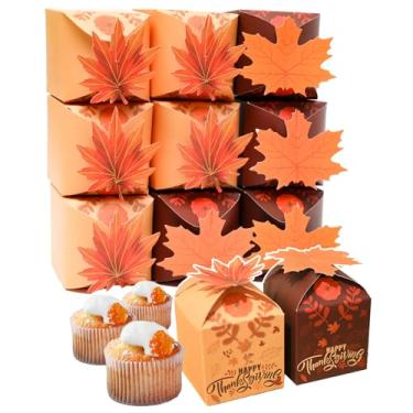 Imagem de qiqee Caixas de presente com cruz de Ação de Graças, 52 peças, 8,3 x 8,3 x 8,3 cm, caixas de biscoito para festas de festivais, caixa de presente quadrada 3D para presentes, pequena caixa de papelão