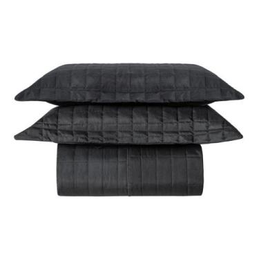 Imagem de Cobre Leito King 2 Porta Travesseiros 300 fios Basic Preto - Home Fern