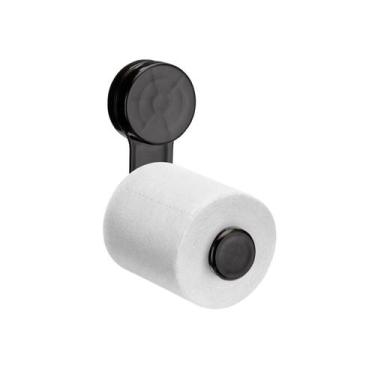 Imagem de Suporte Porta Papel Higiênico Parede Autoadesivo Sem Furo Preto Arthi 