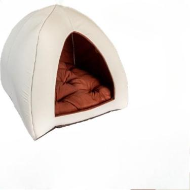 Imagem de Cama Caminha Toca Iglu Pet Cachorro Gato Conforto Qualidade M Luxo (Bege)
