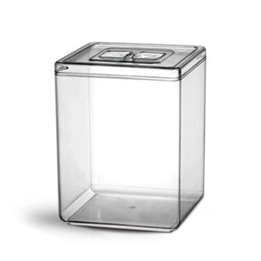 Imagem de Pote em Acrílico p/Granel Cereais Alimentos 10L Retangular c/Tampa
