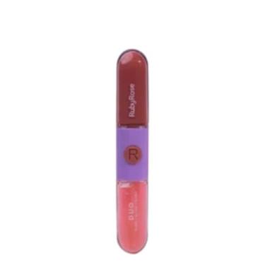 Imagem de Batom e Gloss Líquido Duo LD04 HBF5694 Ruby Rose