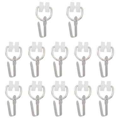 Imagem de ZZLZX 12 peças ganchos de suporte de cortina para trailer, rodas de nylon, acessórios de trilho liso, 2,5 x 1,3 x 0,4 cm para sistema de varão de cortina de trailer, branco