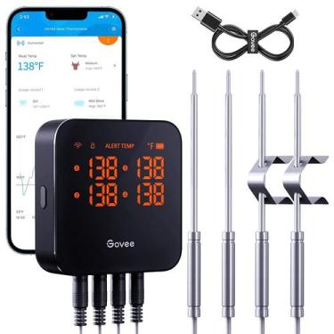 Imagem de Termômetro de carne Govee WiFi com 4 sondas Bluetooth recarregável