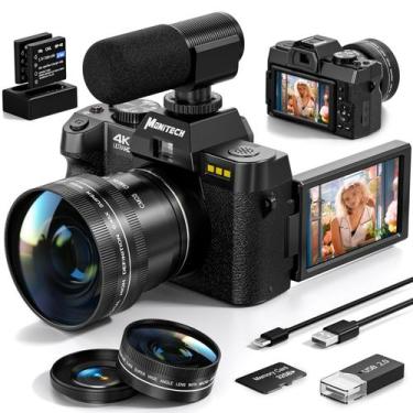 Imagem de Câmera digital Monitech 48MP 4K Video Vlogging 180 Flip