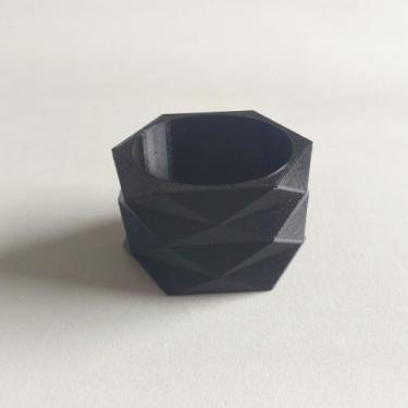 Imagem de 8 Argolas Para Guardanapo Geométrica - Mesa Posta - Toque 3D, Preto