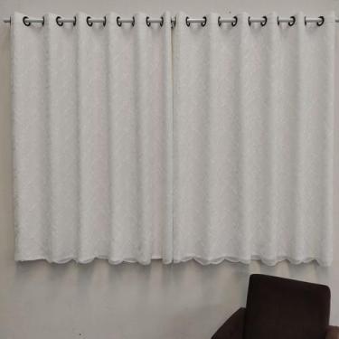 Imagem de Cortina Para 4 Metros de Largura Alto Padrão Voil Bordado Com Forro Mi