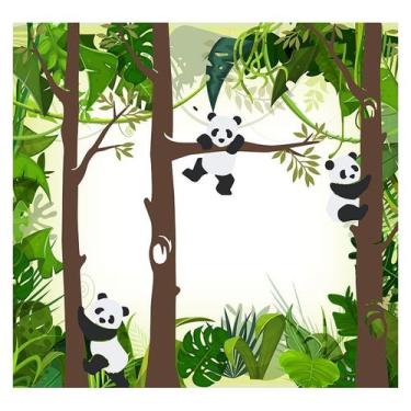 Imagem de Papel de Parede Adesivo Infantil Pandas Floresta Bebe Quarto - 502pcp 