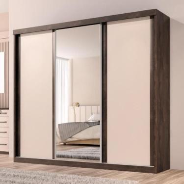 Imagem de Guarda Roupa Casal Sevilha 3 Pts Correr 6 Gav Com Porta Espelho Inteir