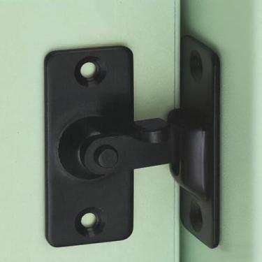 Imagem de Fechadura de porta de celeiro para banheiro com fecho dobrável para tela de bolso com gancho de olho duplo (preto)
