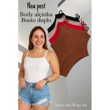 Imagem de Body Básico Alcinha Alça Fina Suplex Forro Duplo Lisa Básica - ds, Bra