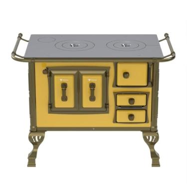 Imagem de Fogão a Lenha N 1 Colonial Amarelo Sem Tampa Saida Esquerda