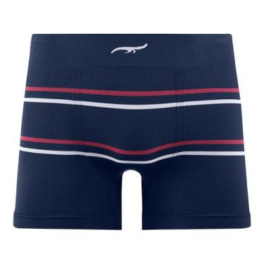 Imagem de Cueca Boxer Listrada sem Costura Navy Zee Rucci, M