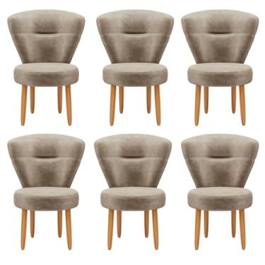 Imagem de Kit 6 Cadeiras Para Recepção Sala de Espera Confortavel Pés Palito MOBLAN decor (Cappuccino)