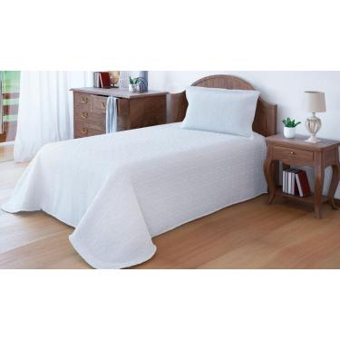Imagem de Cobre Leito Colcha Branca Kit Classic Versatil Solteiro