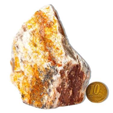 Imagem de 01 Aragonita Raio Laranja Pé Serrado 400-500g 10-15cm Tipo B - Cristai