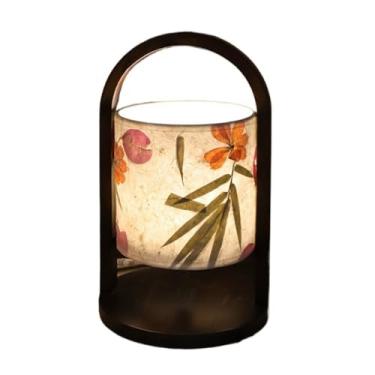 Imagem de Abajur de cabeceira Abajur de mesa, abajur quarto, papel, portátil, recarregável, zen, retrô, cabeceira, lâmpadas decorativas