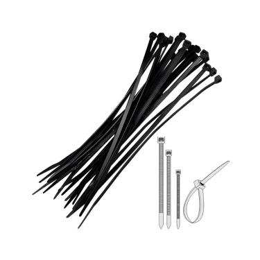 Imagem de Abraçadeira Nylon 30cm p/ Cabos - Pct c/ 100