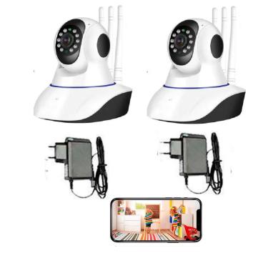 Imagem de Kit CFTV Sem Fio 2 Câmeras Wifi HD 720p Robo Wireless